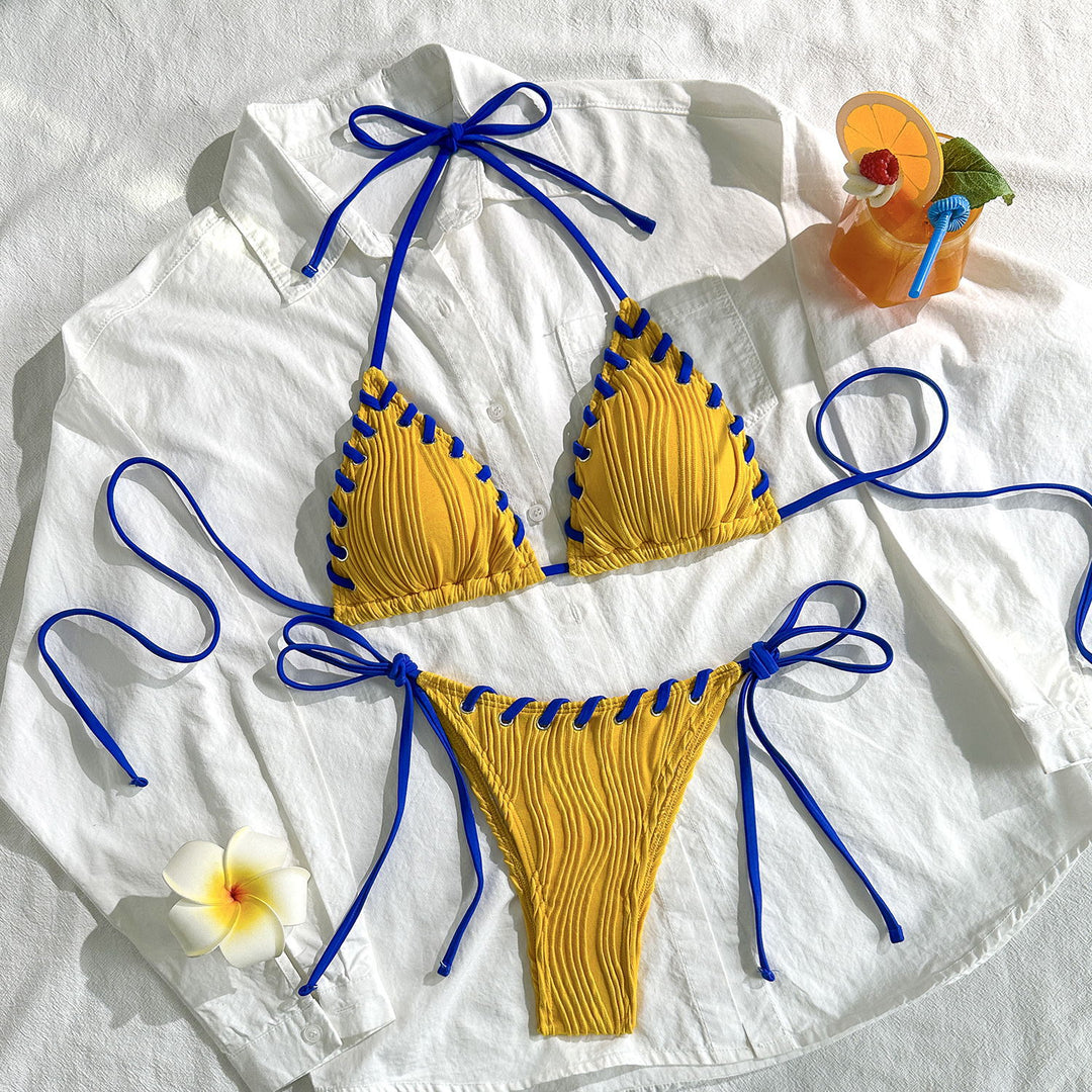 Damen Triangel-Bikini mit Rüschendetails EB