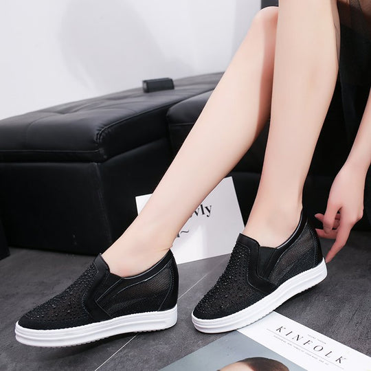 Damen Sneaker mit funkelnden Strassdetails und atmungsaktivem Obermaterial EB