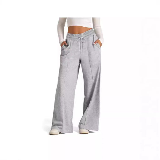 Damen Bequeme weite Freizeithose mit elastischem Bund und praktischen Taschen EB