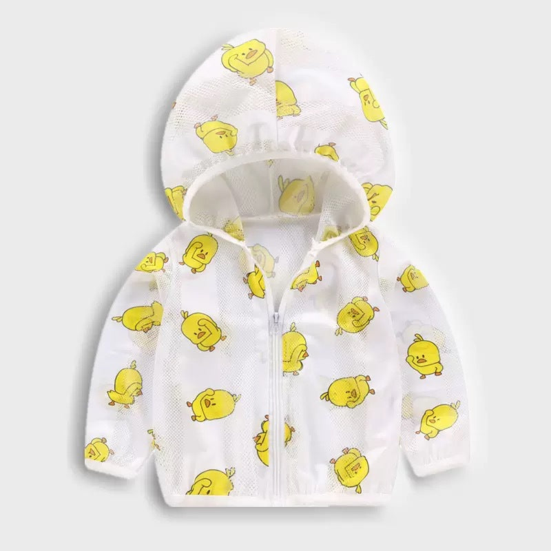 Unisex nan leichte kapuzen mesh sonnenschutzjacke mit süßem bärendruck EB