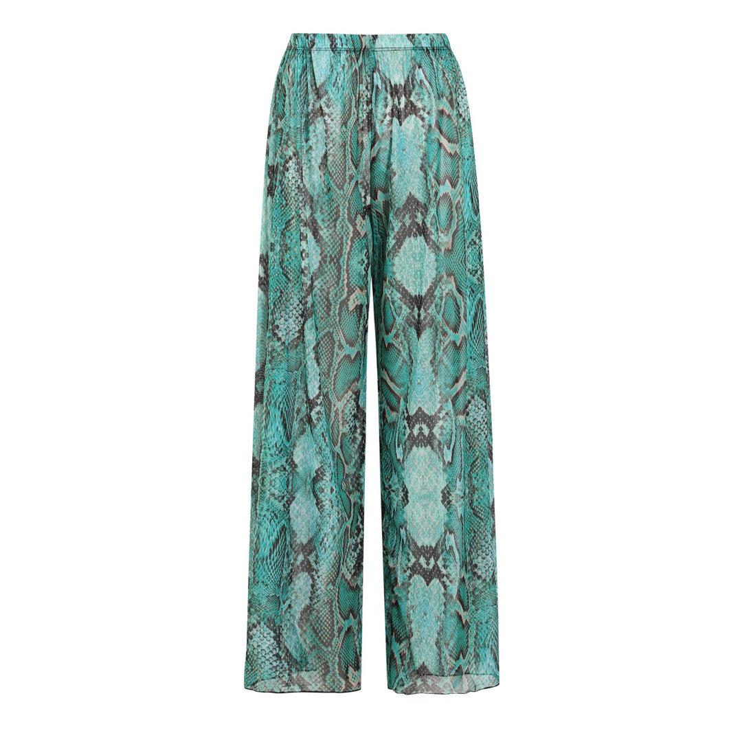 Damen weite Strandhose mit Schlangenmuster EB