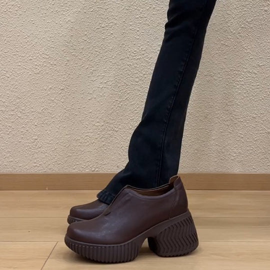 Damen Chunky Platform Clogs mit strukturiertem Absatz EB