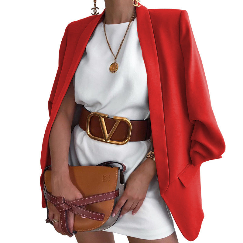 Damen Oversized Blazer mit offenem Schnitt und eleganten Details EB