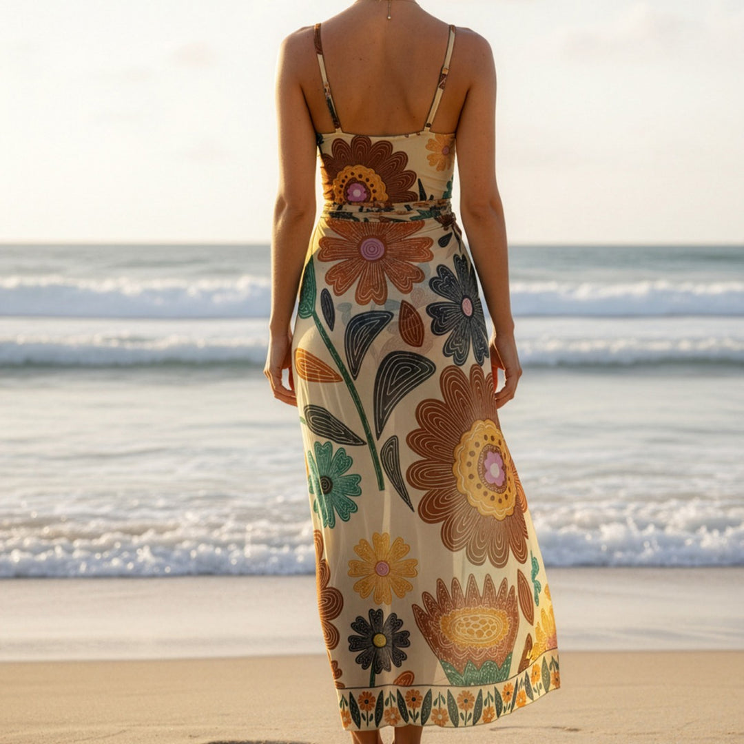 Damen Strandkleid mit verspieltem Blumendesign EB