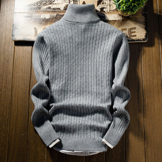 Herren Rollkragenpullover mit Zopfmuster EB