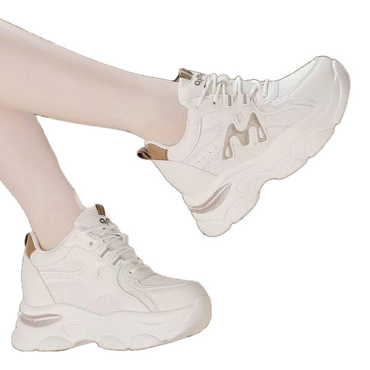Damen Sportliche Chunky Sneakers mit luftiger Mesh-Oberfläche und ausgeprägtem Profil EB
