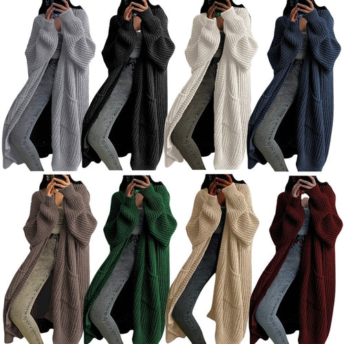 Damen Großer Strickcardigan mit offenen Ärmeln und gemütlichem Schnitt EB