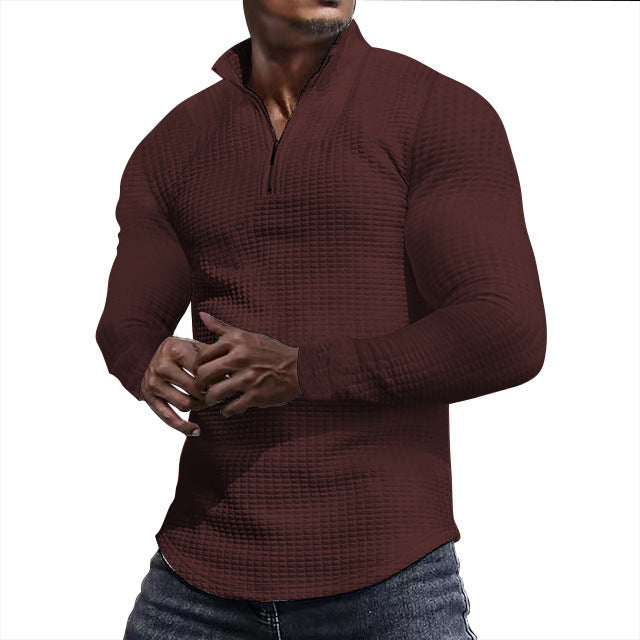 Herren Sportliches Langarmshirt mit strukturierter Oberfläche EB