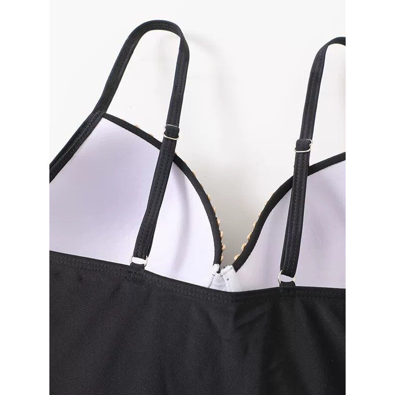 Damen Einteiler Badeanzug mit eleganten Überwurf-Details EB