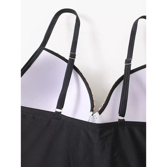 Damen Einteiler Badeanzug mit eleganten Überwurf-Details EB
