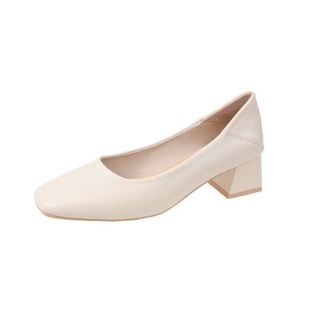 Damen elegante Blockabsatz-Pumps mit geschmeidiger Oberfläche EB