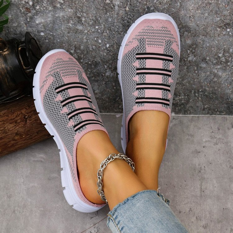 Damen bequeme Slipper mit innovativem Strickdesign EB