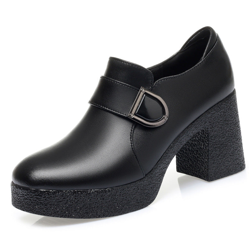 Damen Modische Chunky-High-Blockabsatzschuhe mit modernem Riemen EB