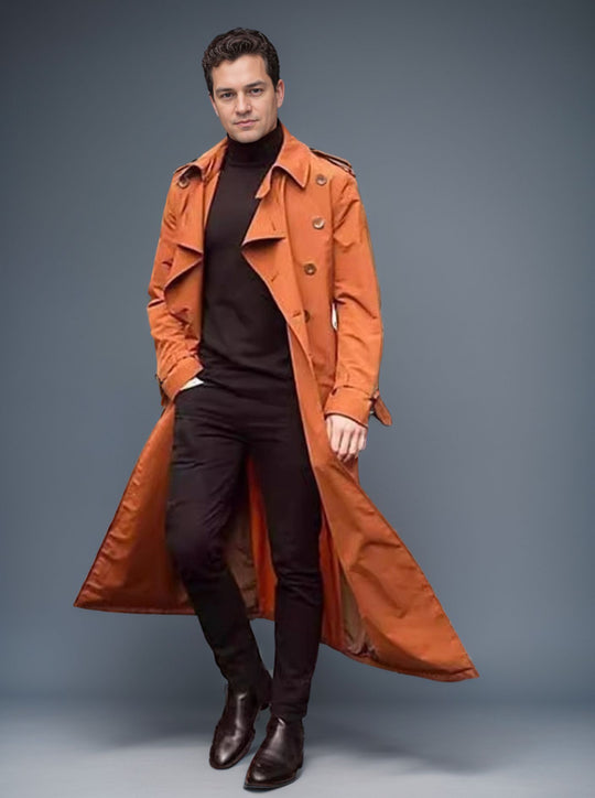 Herren Langer Trenchcoat EB