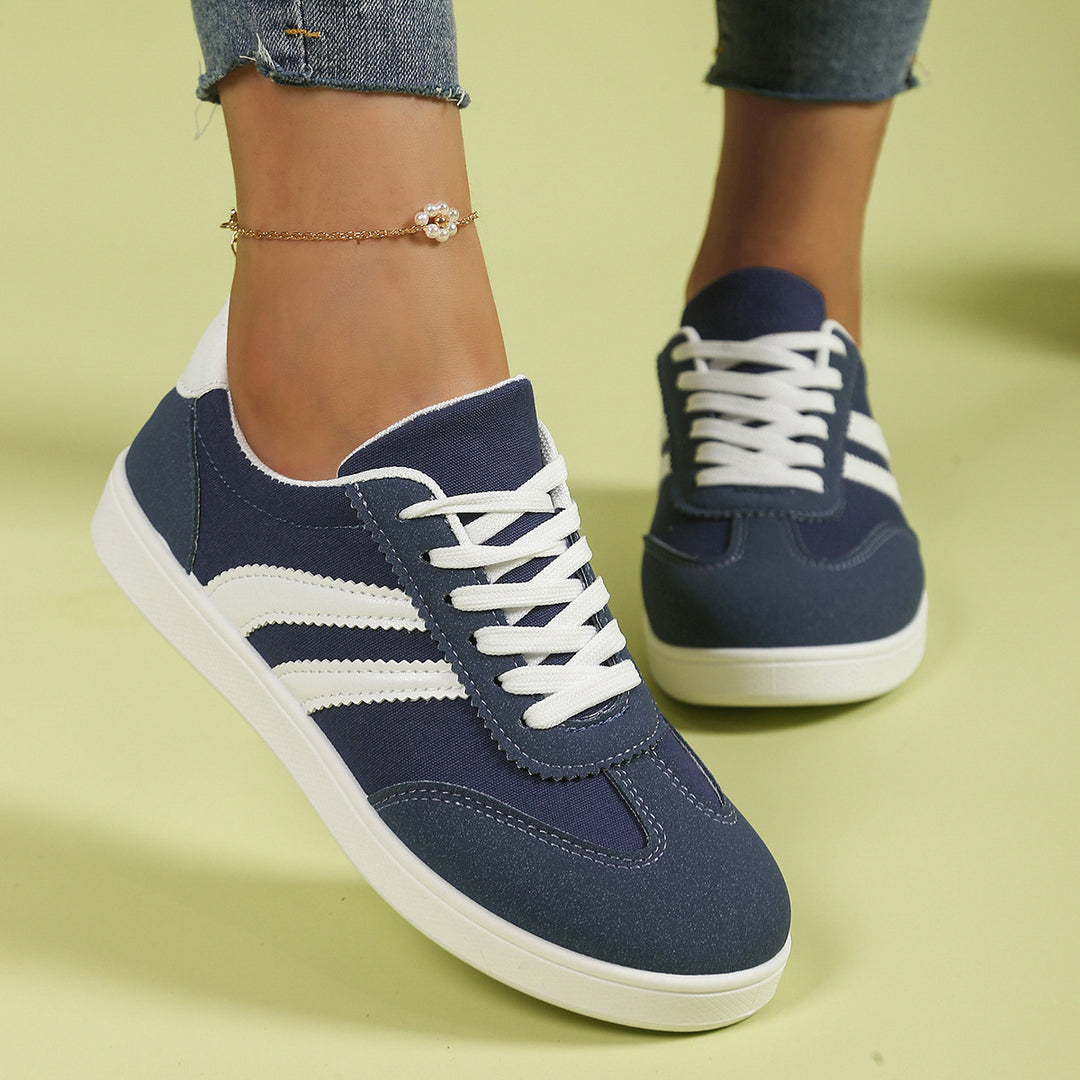 Damen Modische Sneakers im sportlichen Design mit Kontraststreifen EB