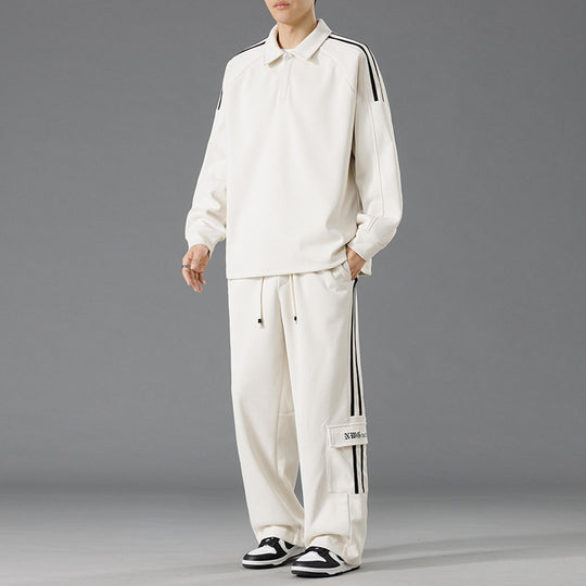 Herren Sportliches Freizeit-Set mit hohem Kragen und praktischen Taschen EB