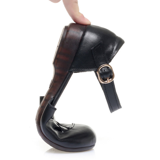 Damen modische Ballerinas mit Riemchen und offenem Schnitt EB