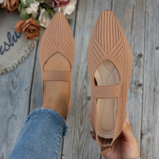Damen Elegante Ballerinas mit durchbrochenem Design und atmungsaktivem Obermaterial EB