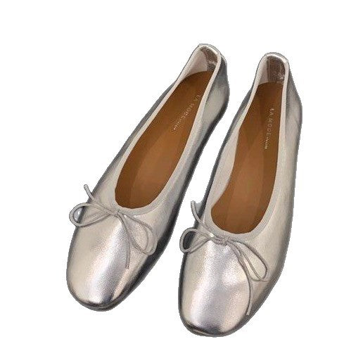 Damen elegante Ballerinas aus hochwertigem Kunstleder mit dekorativem Schleifenakzent EB