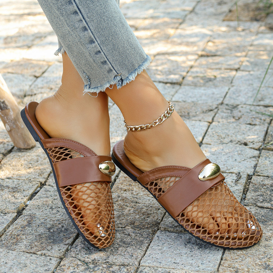 Damen Sandalen mit Netzdesign und elegantem Akzent EB