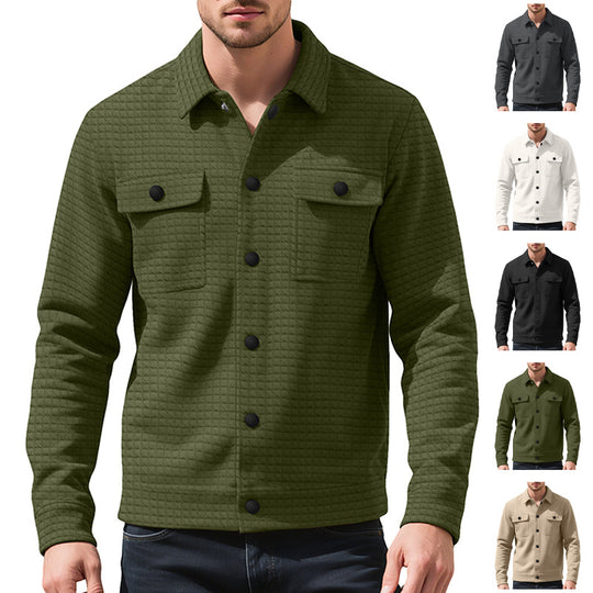 Herren nan Hemdjacke mit quadratischer Steppstruktur Druckknopffront und Brustklappen EB