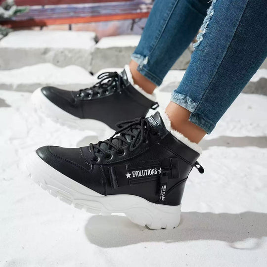 Damen gefütterte High-Top Sneakers mit rutschfester Sohle und modischem Design EB