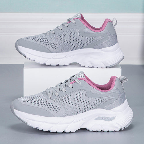 Damen Sportliche Laufschuhe mit atmungsaktivem Mesh-Obermaterial und stoßdämpfender Sohle EB