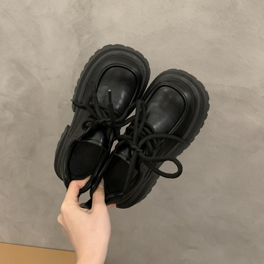 Damen Modische Chunky Sneakers mit rutschfester Sohle und breiten Schnürsenkeln EB