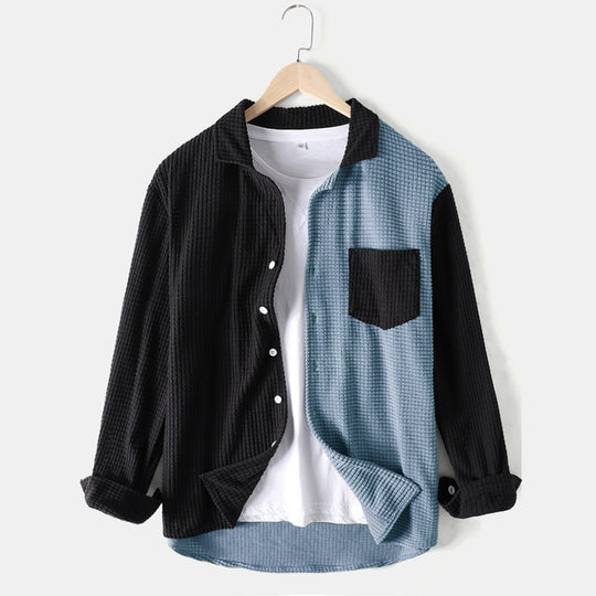 Damen lässiges Waffle-Longsleeve Hemd EB