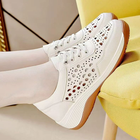 Damen Luftige Sneakers mit modischen Lochmustern und bequemer Dämpfung EB