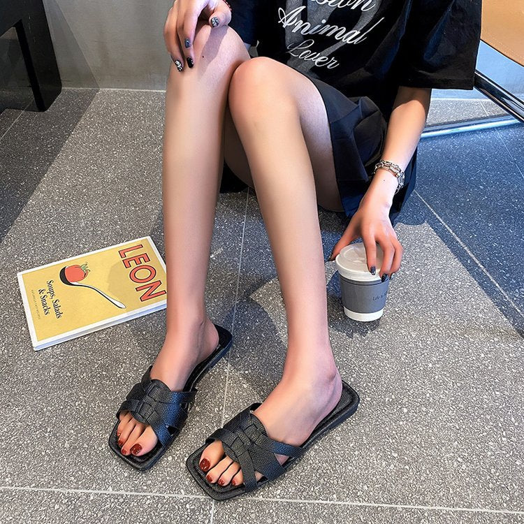 Damen stylische Riemchen-Pantoletten mit komfortabler Sohle EB