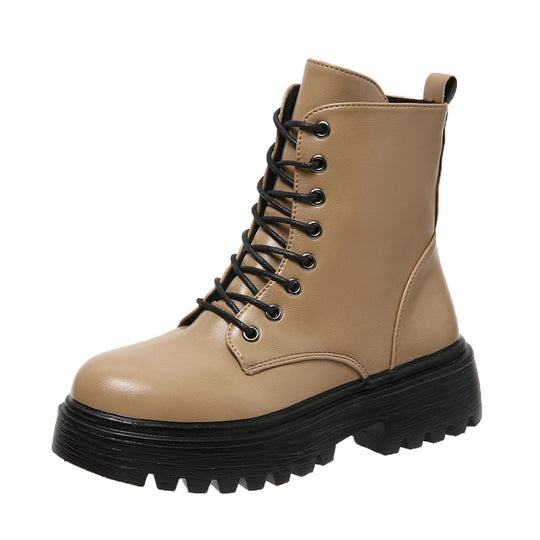 Damen Schnürstiefel mit robustem Profil und modischer Schnürung EB