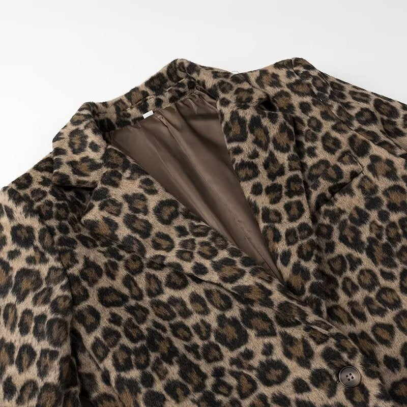 Damen elegante Leopardenblazerjacke EB
