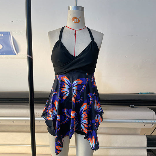 Damen Schwimmkleid mit modischem Schmetterlingsdesign EB