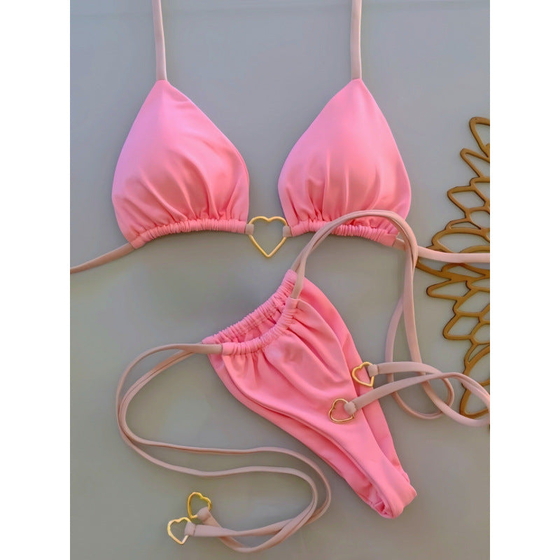 Damen Triangel-Bikini mit Herz-Detail EB
