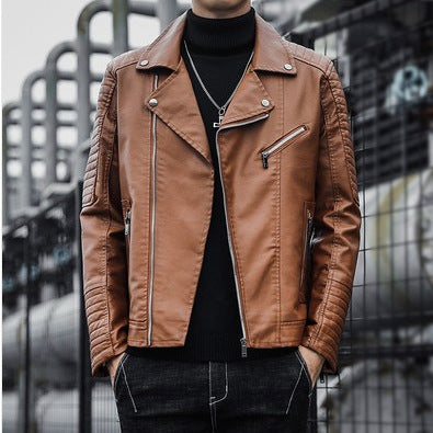 Herren Motorradjacke mit gesteppter Schulterpartie und praktischen Reißverschlusstaschen EB