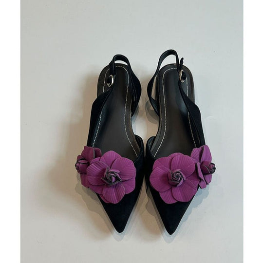 Damen Slingback Pumps mit floralem Design EB