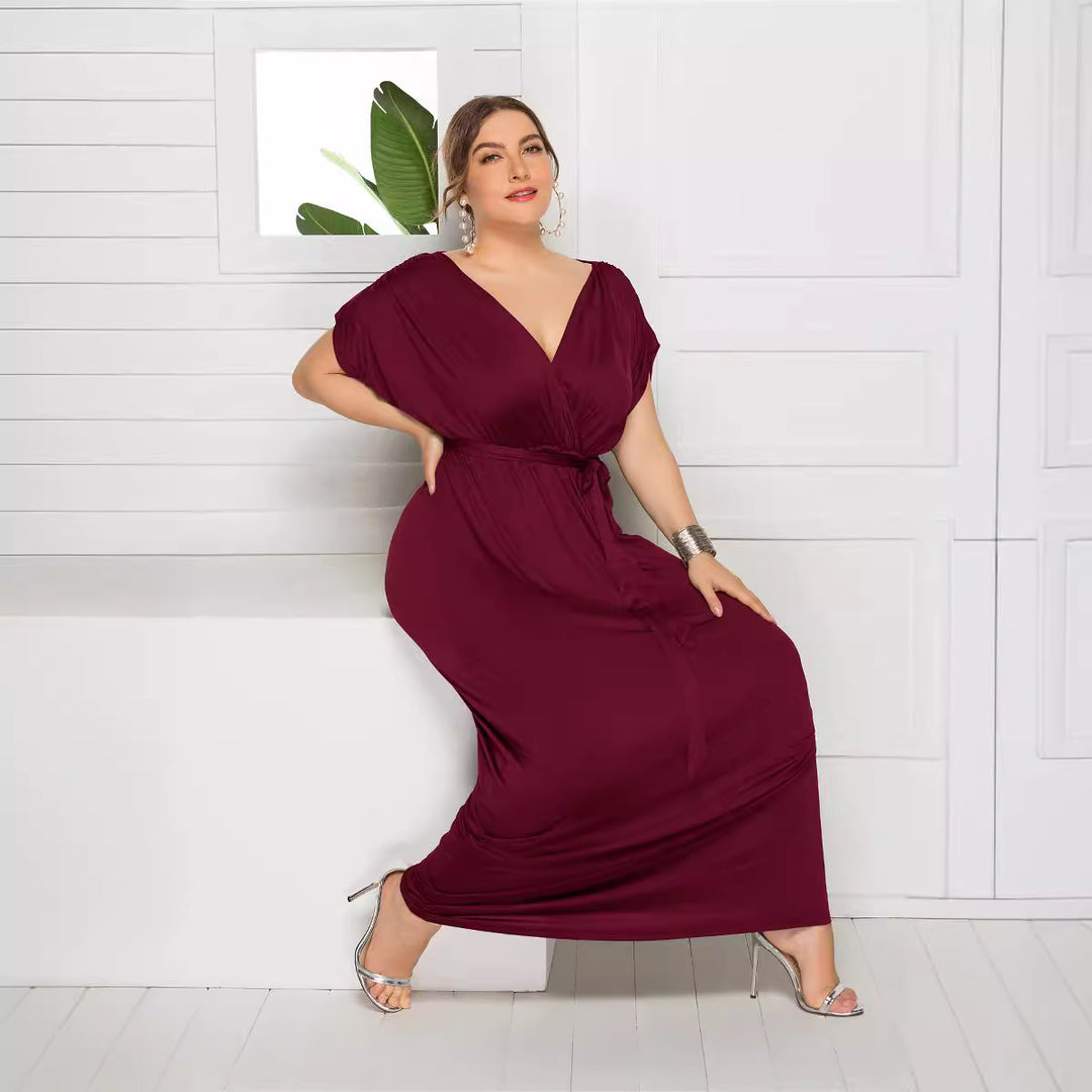 Damen Maxikleid mit raffiniertem Wickeldesign EB