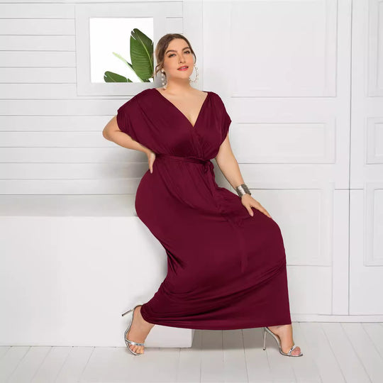 Damen Maxikleid mit raffiniertem Wickeldesign EB