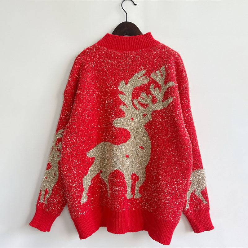 EB | Weihnachtlicher Strickpullover Mit Festlichem Motiv