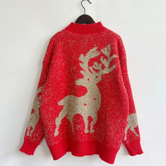 EB | Weihnachtlicher Strickpullover Mit Festlichem Motiv