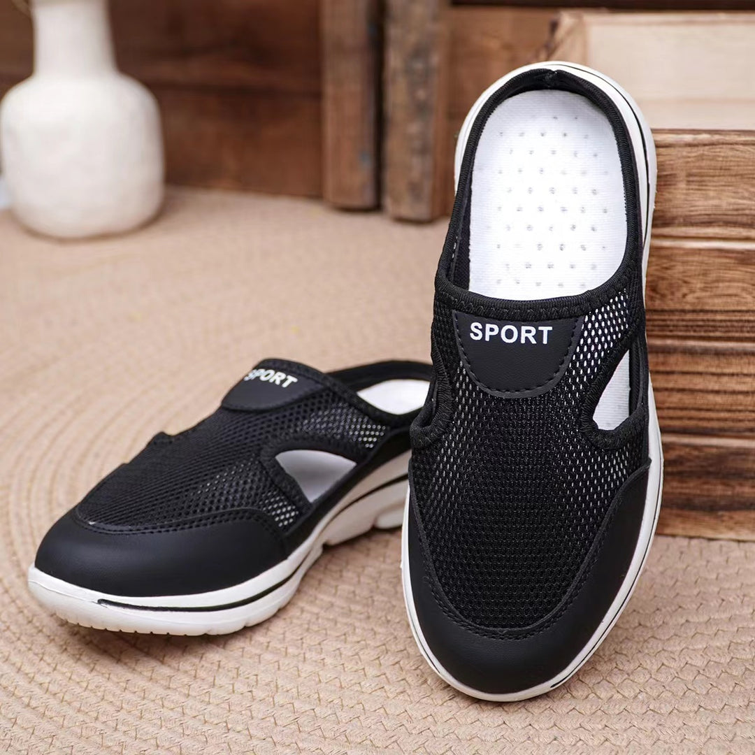 Damen atmungsaktive Freizeitschuhe mit offenem Fersenbereich und rutschfester Sohle EB