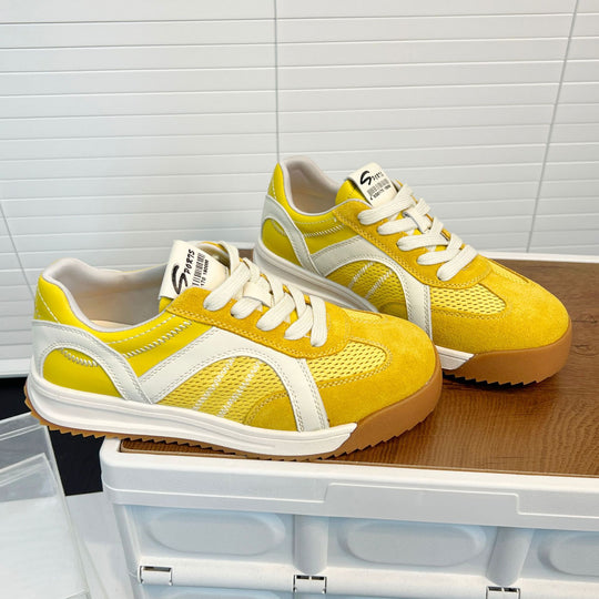 Damen Sportliche Sneakers mit atmungsaktivem Mesh und robustem Veloursleder EB