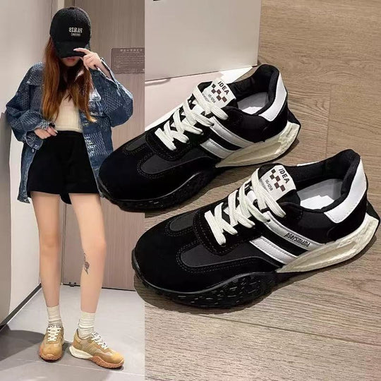 Damen Sportliche Sneakers mit modischem Veloursleder und einzigartigem Profil EB