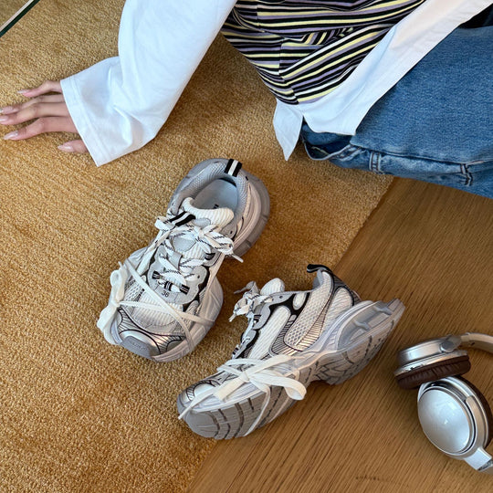 Damen Sportliche Sneakers im modernen Chunky-Design mit atmungsaktiver Obermaterialkombination und rutschfester Sohle EB