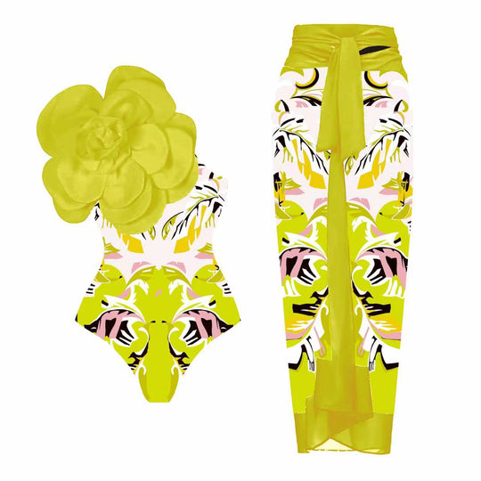 Damen Eleganter Einteiler mit kunstvoller Blumendekoration EB