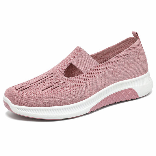 Damen nan elastischer Strick-Slipper mit perforiertem Atmungsnetz und dämpfender Leichtsohle EB