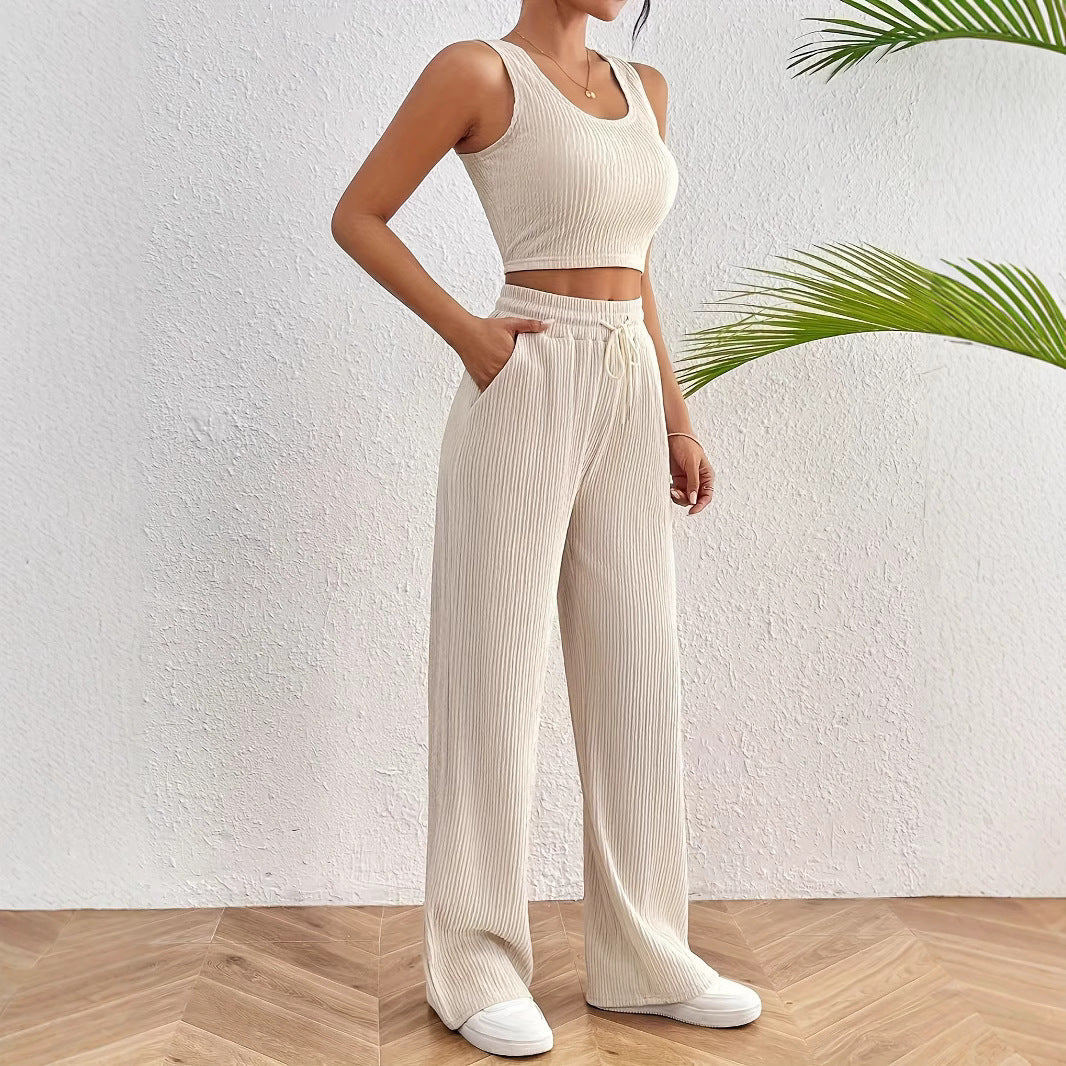 Damen gemütliches Ripp-Set mit weitem Schnitt EB