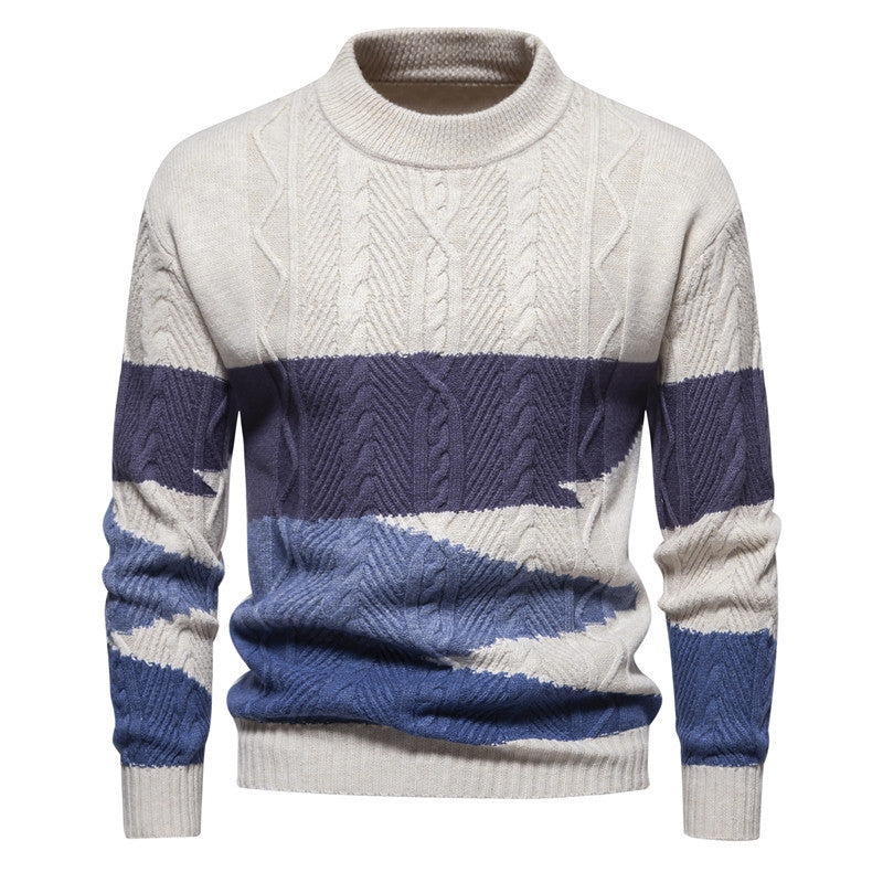 Herren Strickpullover mit modernem Zopfdesign und grafischen Akzenten EB