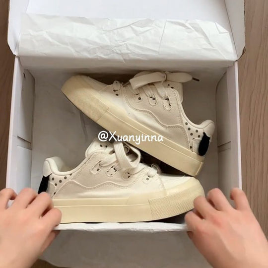Damen Canvas Sneakers mit flexibler Gummisohle und atmungsaktivem Obermaterial EB